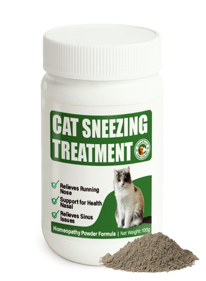 VetaSure Cat Sneezing Treatment, Feline Nasal and Sinus Supplements, Homeopathy Powder Formula, 100g - Image 1