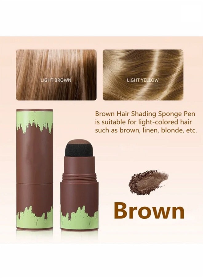 Heyxi Mist Conccaler Hairline Repair Stick, Natural Brown Shade Hairline Powder,Shadow Sponge Pen Waterproof Hair Root Concealer For Thinning Hair Root Touch-Up(02#)  - Image 2