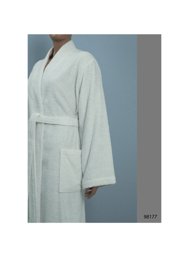 MTS Pocket Detail Cotton Bathrobe White 10 x 28 x 38 cm 321-24WHT - Image 4