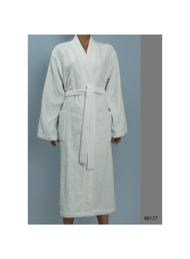 MTS Pocket Detail Cotton Bathrobe White 10 x 28 x 38 cm 321-24WHT - Image 3