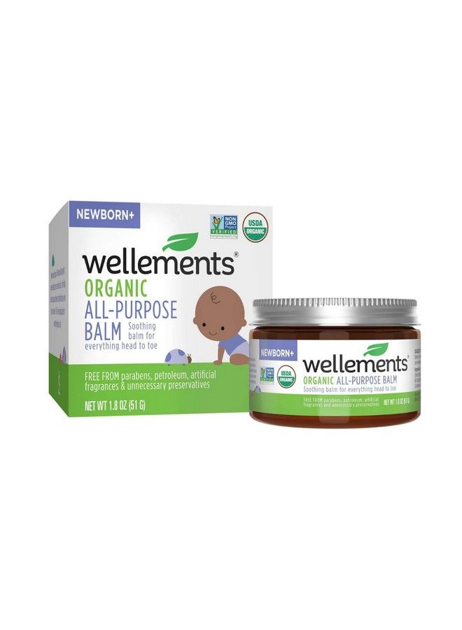 Wellements Organic All Purpose Balm For Babies ; Soothing All Over Ointment For Chafed & Sensitive Skin Dry Skin Moisturizer For Infants Free From Petroleum Parabens & Fragrances ; 1.8 Fl Oz - Image 1