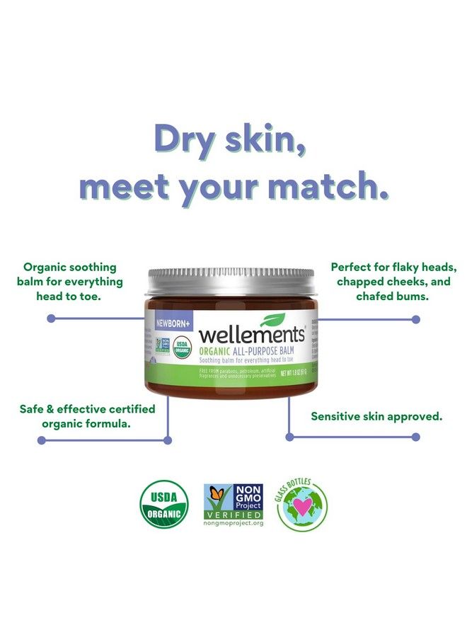 Wellements Organic All Purpose Balm For Babies ; Soothing All Over Ointment For Chafed & Sensitive Skin Dry Skin Moisturizer For Infants Free From Petroleum Parabens & Fragrances ; 1.8 Fl Oz - Image 5