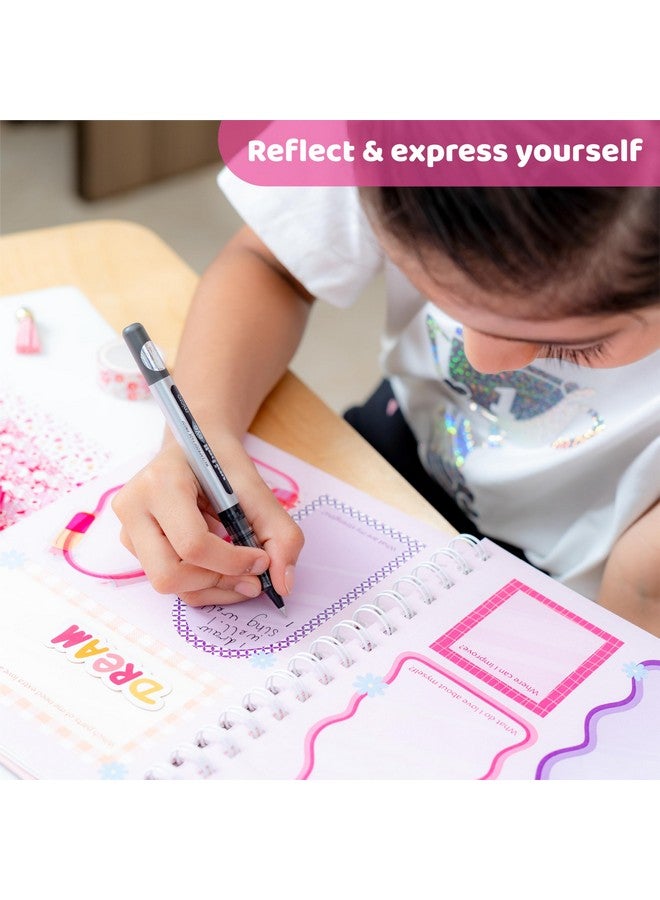 jackinthebox Paper Diy Journal For Girls Ages 8-12, 242 Pcs, Scrapbook Kit, Tween Girls Journal Kit 10 Mental Health Exercises, Journaling Kit, Gifts For 8 9 10 11 12-Year-Old Girls, Multicolor - Image 4