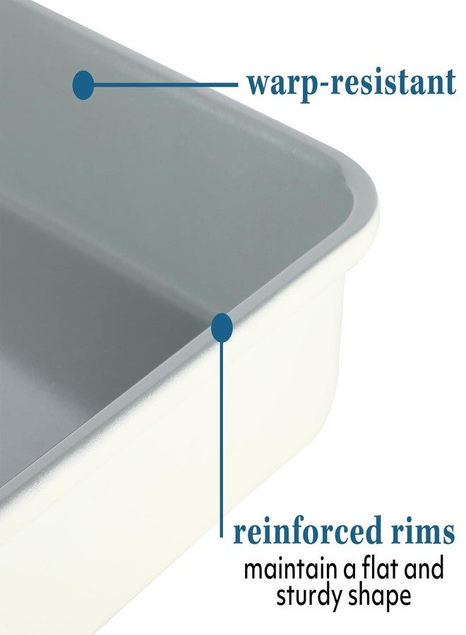 سور لا تابل صينية خبز/كعكة/خبز غير لاصقة من SUR LA TABLE Kitchen Essentials مقاس 9 × 13 بوصة، خالية من PFOA وPFAS وPTFE - لون أبيض كتان - Image 5