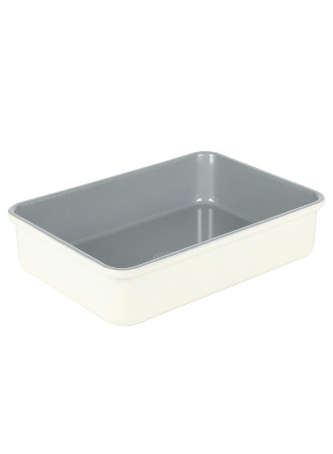 سور لا تابل صينية خبز/كعكة/خبز غير لاصقة من SUR LA TABLE Kitchen Essentials مقاس 9 × 13 بوصة، خالية من PFOA وPFAS وPTFE - لون أبيض كتان - Image 1