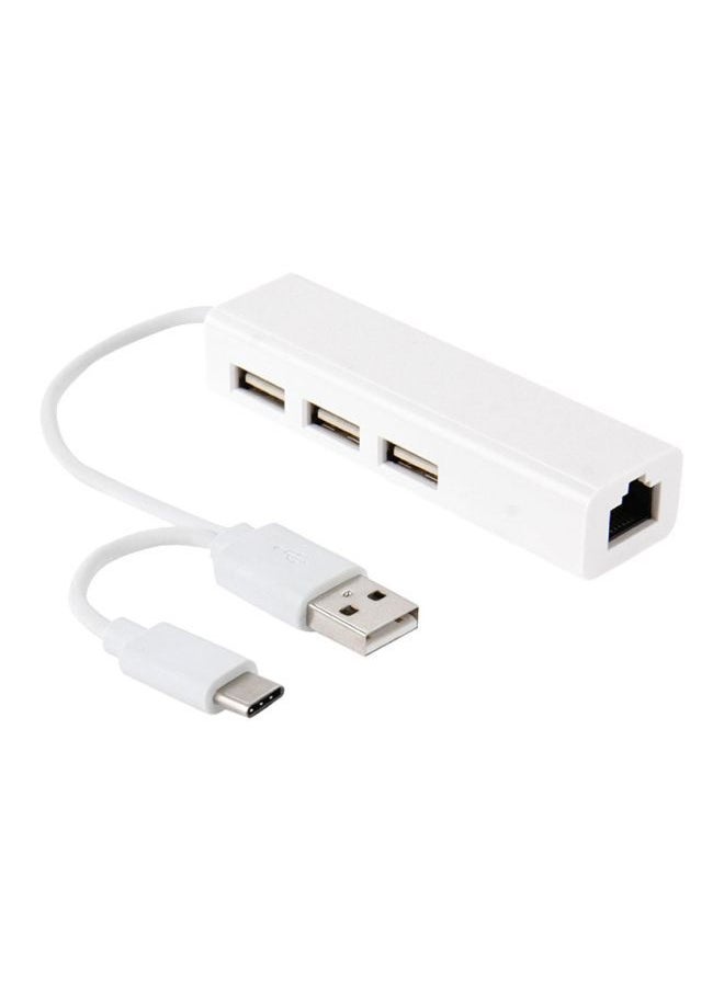 نيبمينينت - موزع منافذ Type-C USB مع محول إيثرنت أبيض - Image 1