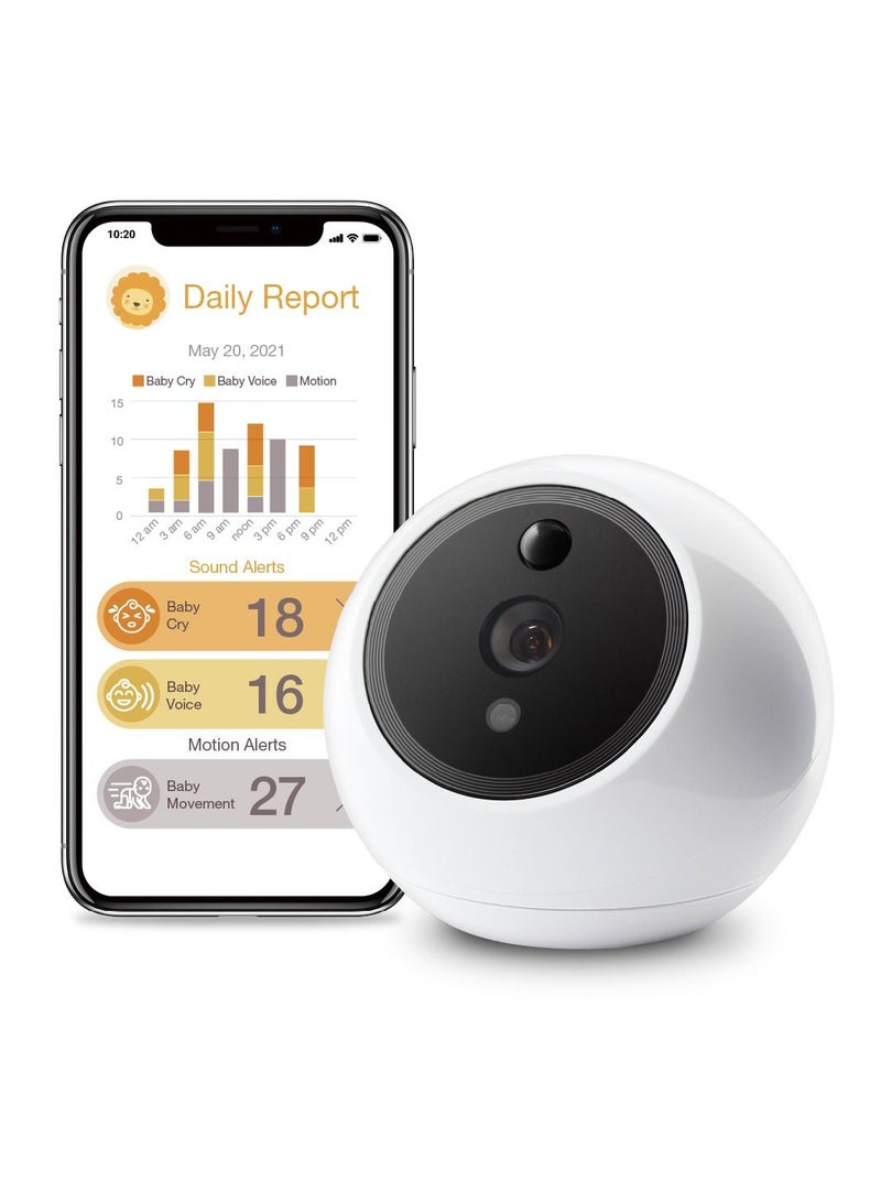 Amaryllo iBabi Smart Baby Monitor Camera 1080p Full HD, Cry & Voice Alerts, Daily Report, 360° Auto Tracking, Night Vision & Secure Encryption - Image 1