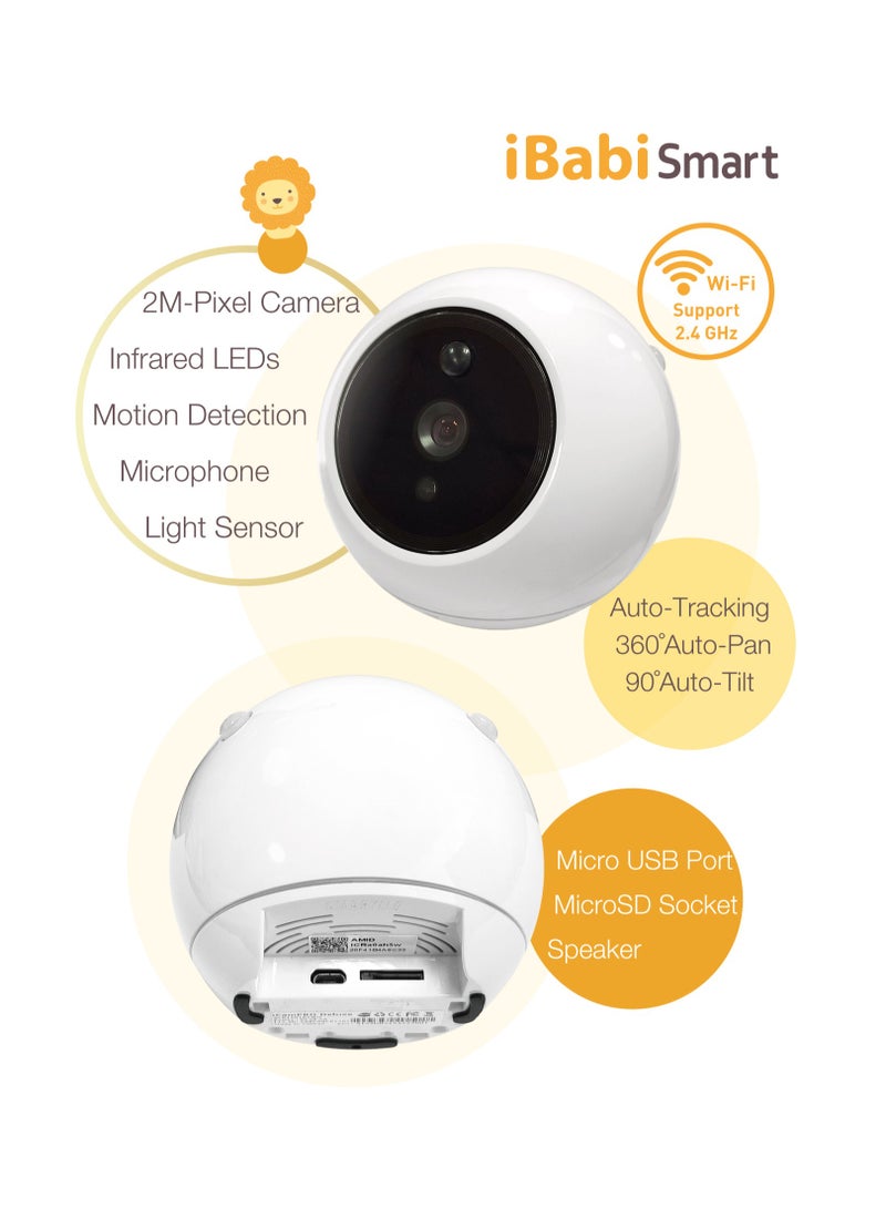 Amaryllo iBabi Smart Baby Monitor Camera 1080p Full HD, Cry & Voice Alerts, Daily Report, 360° Auto Tracking, Night Vision & Secure Encryption - Image 5