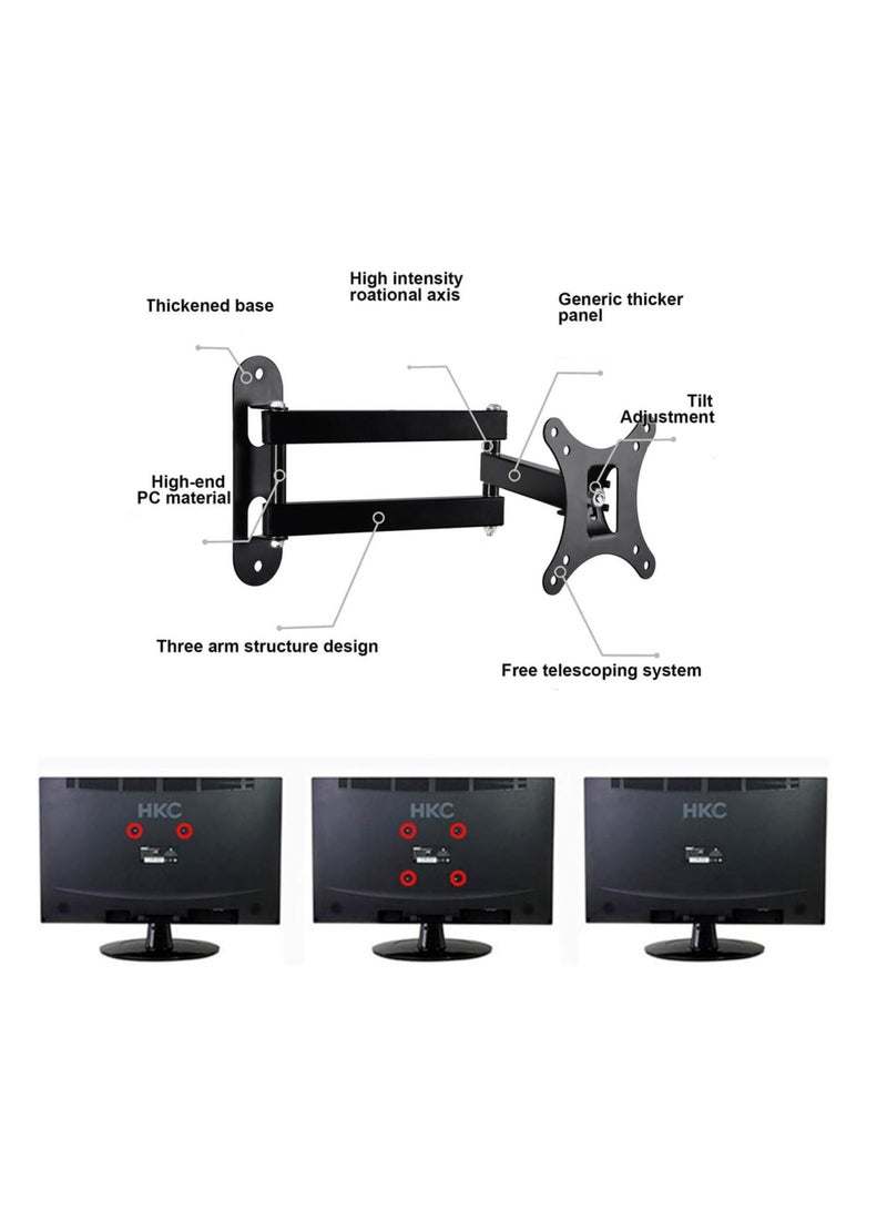 ELTRAZONE TV Wall Mount,Full Motion Swivel and Tilt TV Wall Mount for 10-27 inch TVs & Monitors,TV Bracket Holds up to 30kg,Loading Max VESA 75x75mm - Image 4