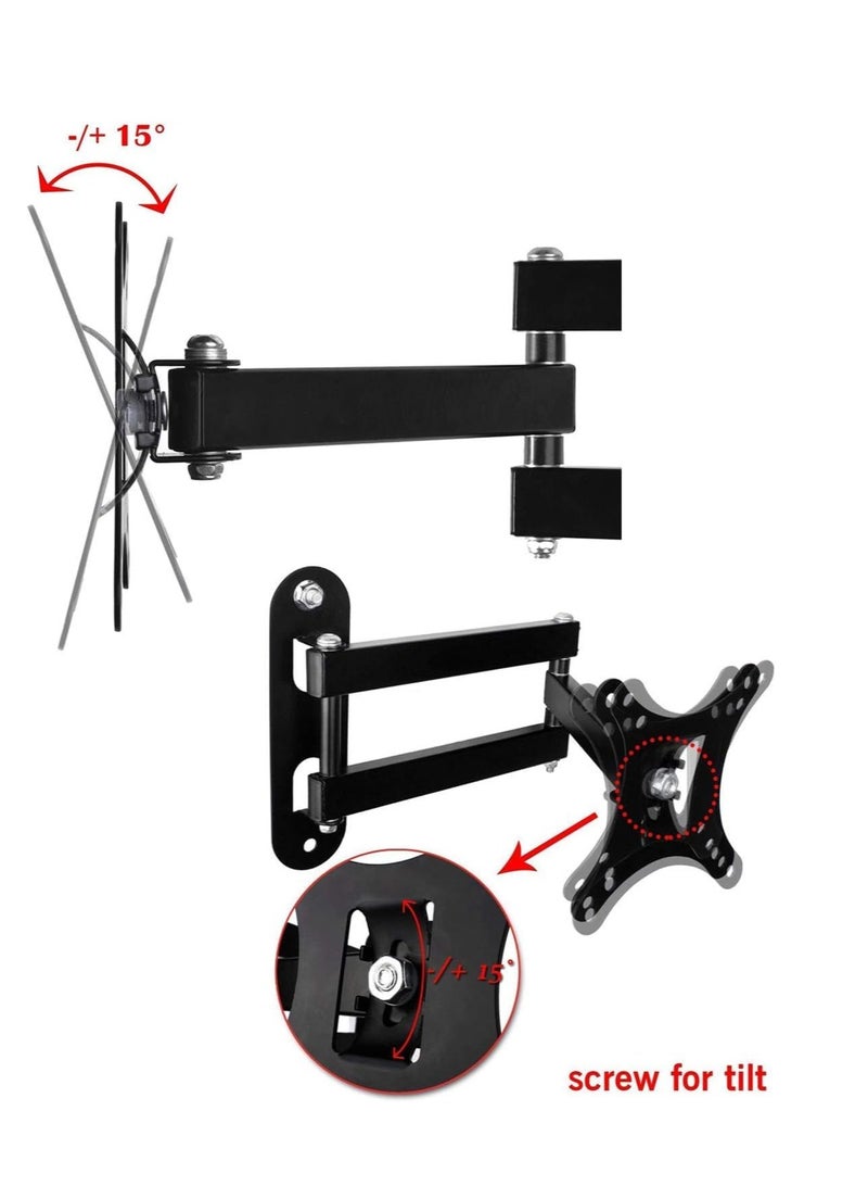 ELTRAZONE TV Wall Mount,Full Motion Swivel and Tilt TV Wall Mount for 10-27 inch TVs & Monitors,TV Bracket Holds up to 30kg,Loading Max VESA 75x75mm - Image 3