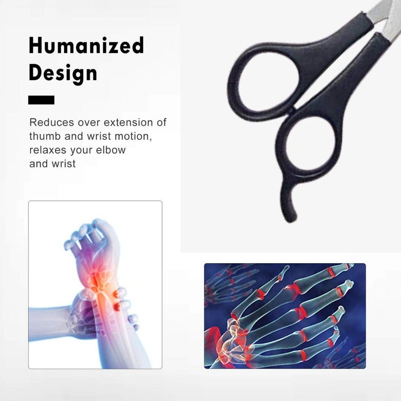 BLUSHIA Hair Cutting Scissor Comfortable And Smooth Black 7Inch Black - Image 3