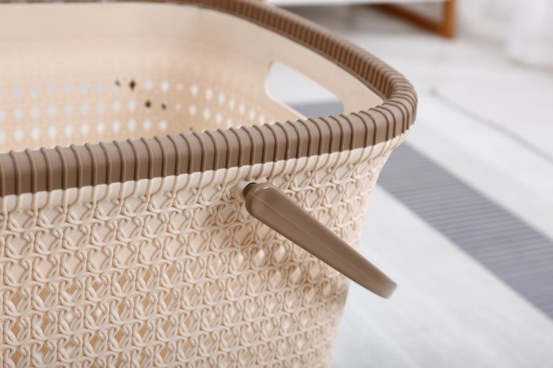 Classified Storage Laundry Hamper | Double-Handle, Woven Texture, Hollow-Out, Ventilated (Jian'an, Random Color) - Image 4