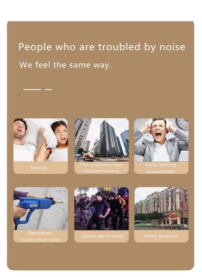 أوشن واقيات الأذن الناعمة والقابلة للتنفس، سماعات الرأس المانعة للضوضاء للوقاية من الأذن، سماعات الرأس المانعة للضوضاء للنوم دراسة مكبرات الصوت القطنية النقية (أسود)  - Image 5