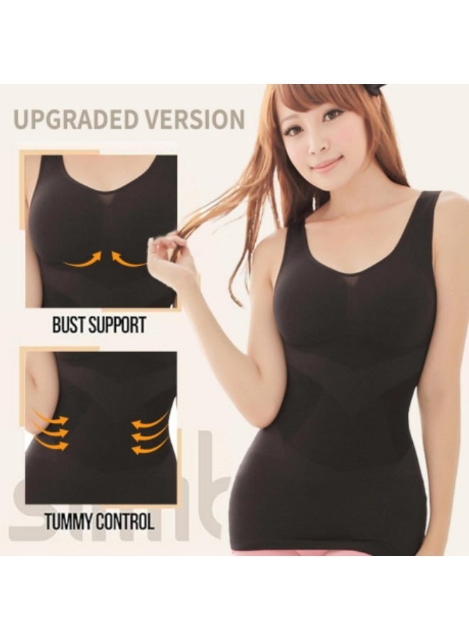 GGEROU Women's Shapewear Tank Tops, Tummy Control Shaper Compression Shaping Camisoles, Slimming Tanks Shaper for Women, One Size, Beige - Image 4