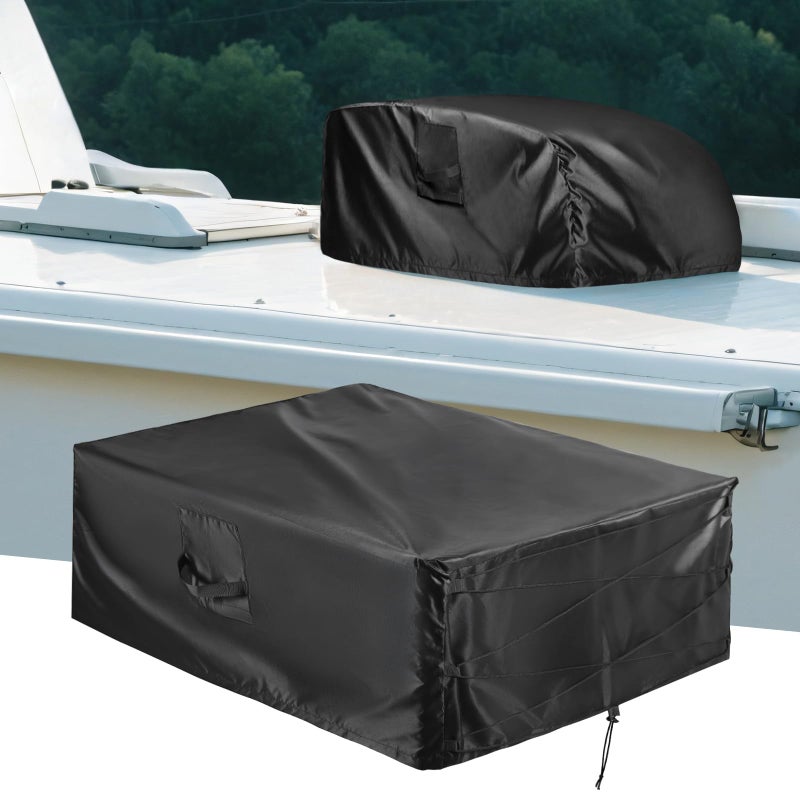 WOMACO RV Air Conditioner Cover Waterproof RV AC Winter Cover Outside Camper Travel Trailer AC Covers for Roof Compatible with Dometic Brisk II Black 32 x 44 x 15 - Image 2