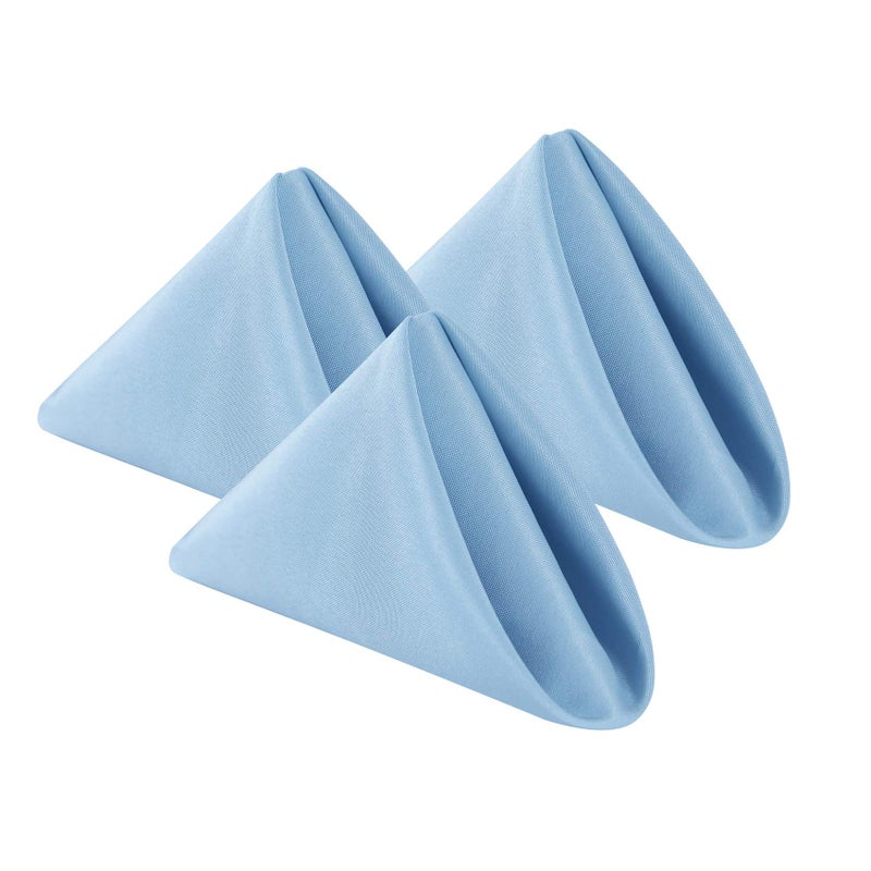 Cloth Napkins 20x20 inch Washable Polyester Dinner Napkins Soft Table Napkins for Wedding Party Dining BanquetBlue Mist12PCS