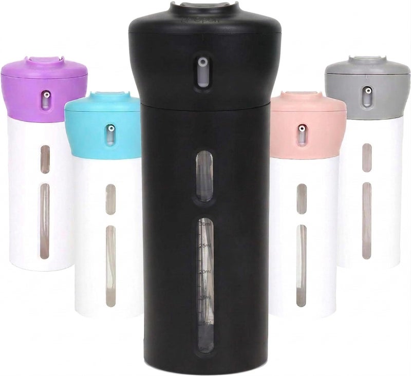 Travigo 2 Pieces 4-in-1 Travel Bottle Set, Dispenser, Includes Four 40 mL Cosmetic Toiletry Containers for Shampoo, Lotions, Skincare, Makeup Products (Gray-Pink (2-PC SET)) - Image 1