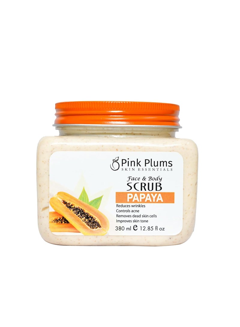 Pink Plums Papaya Scrub Face and Body 380 ML Luxury Collection Paraben Free - Image 1