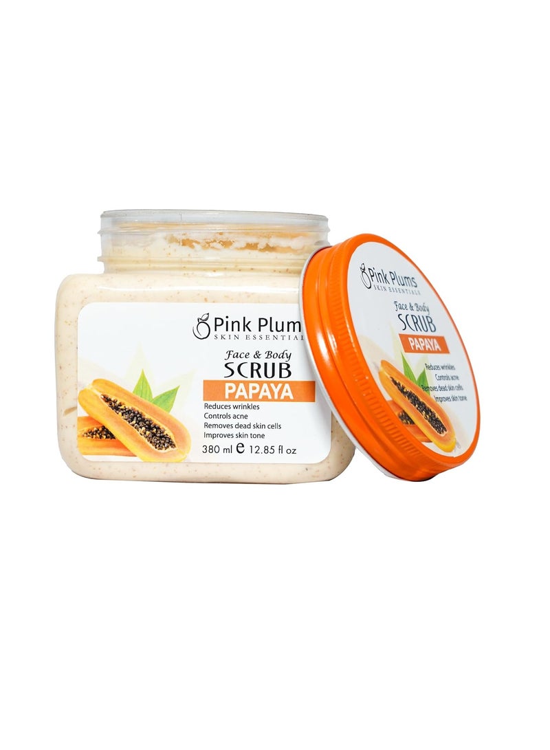 Pink Plums Papaya Scrub Face and Body 380 ML Luxury Collection Paraben Free - Image 2