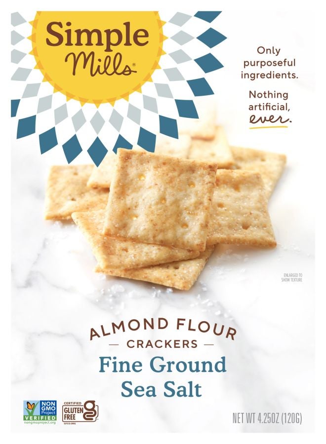 Simple Mills Almond Flour Crackers Fine Ground Sea Salt 4.25 oz (120 g)