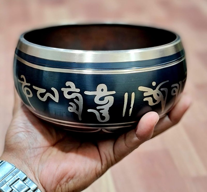 ESPLANADE - 6 inches - Singing Bowl Tibetan Buddhist Prayer Instrument With Striker Stick | OM Bell | OM Bowl | Meditation Bowl | Music Therapy - Image 4