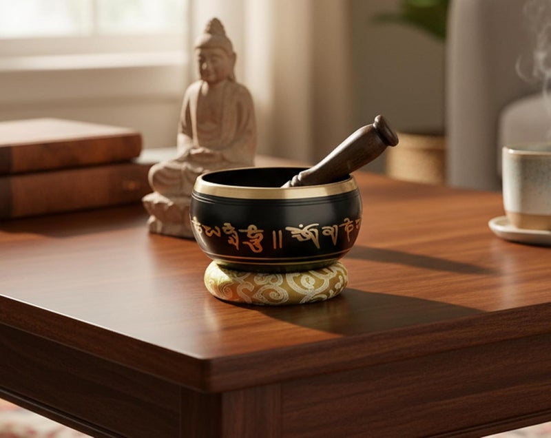 ESPLANADE - 6 inches - Singing Bowl Tibetan Buddhist Prayer Instrument With Striker Stick | OM Bell | OM Bowl | Meditation Bowl | Music Therapy - Image 2