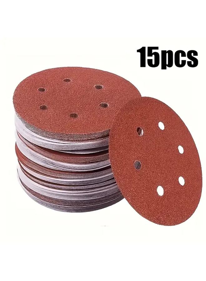 15pcs 600 Grit Aluminum Oxide Sanding Discs for Random Orbital Sanders Woodworking Automotive - Image 1