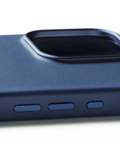 Mujjo Luxury Premium Full-Grain Leather Case for iPhone 16 Pro – Monaco Blue with MagSafe Compatibility  - Image 3
