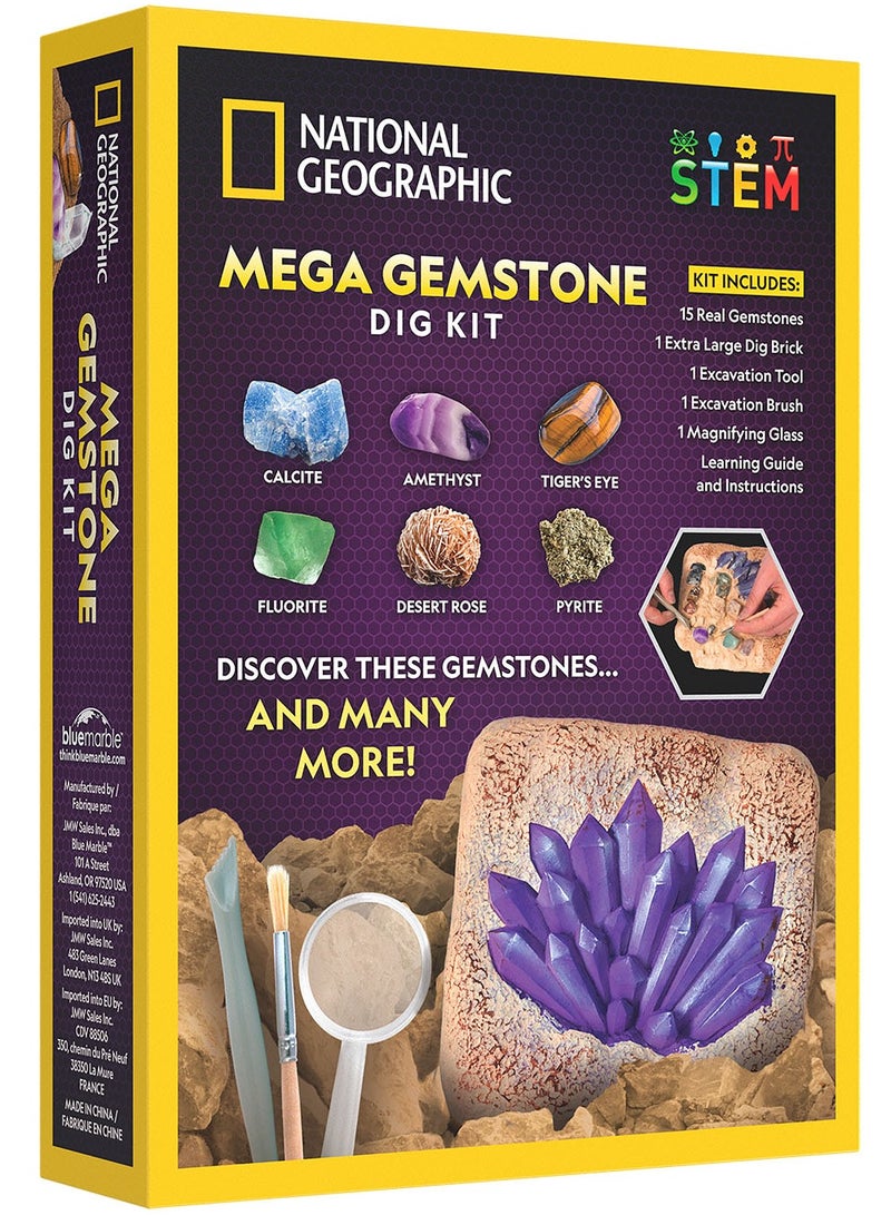 NATIONAL GEOGRAPHIC طقم حفر الأحجار الكريمة الضخمة من الرخام الأزرق - لعبة تعليمية للحفر في العلوم للأطفال - Image 3