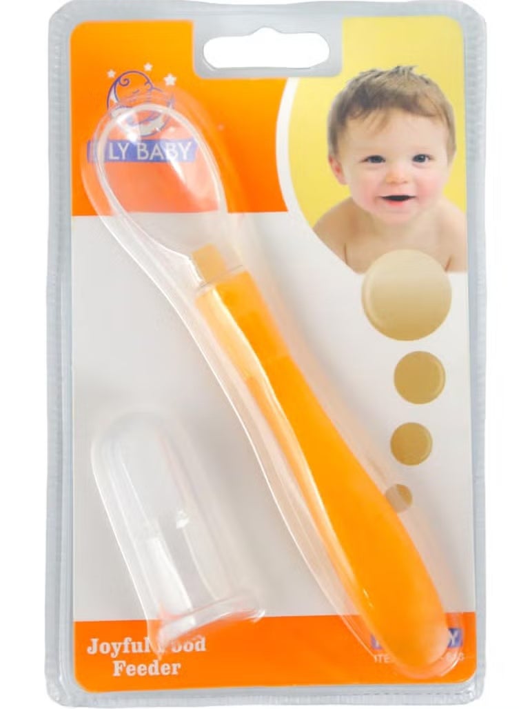 فلاي بيبي فرشاة أسنان للأطفال مع ملعقة سيليكون متعددة الألوان - Image 1