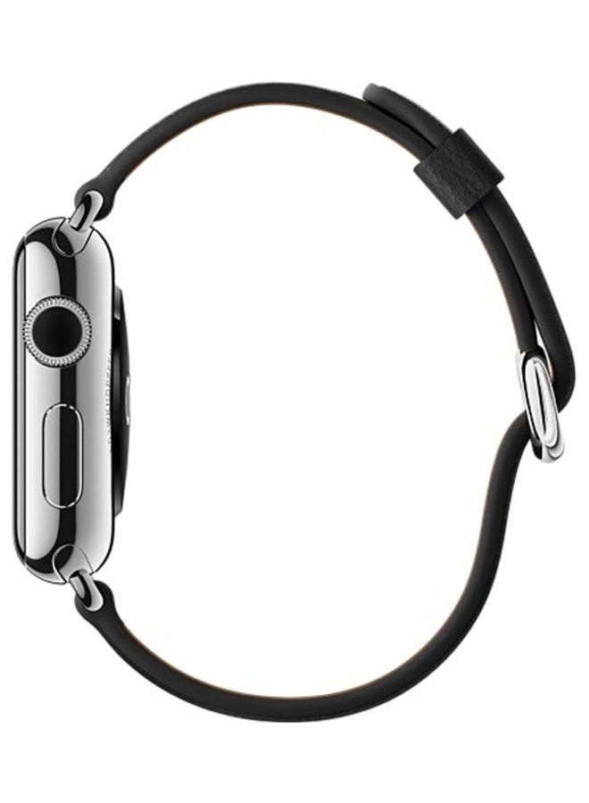 NIBEMINENT Classic Button Wrist Watch Band Black - Image 5