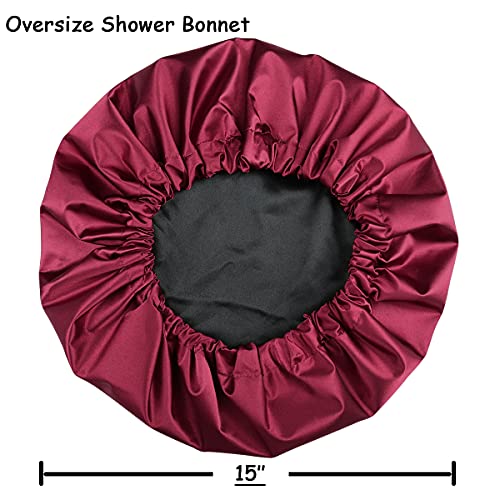 Heerf Wash Shower Cap Waterproof Bonnet for Long Braids Dreadlocks Women Extra Large - Image 2
