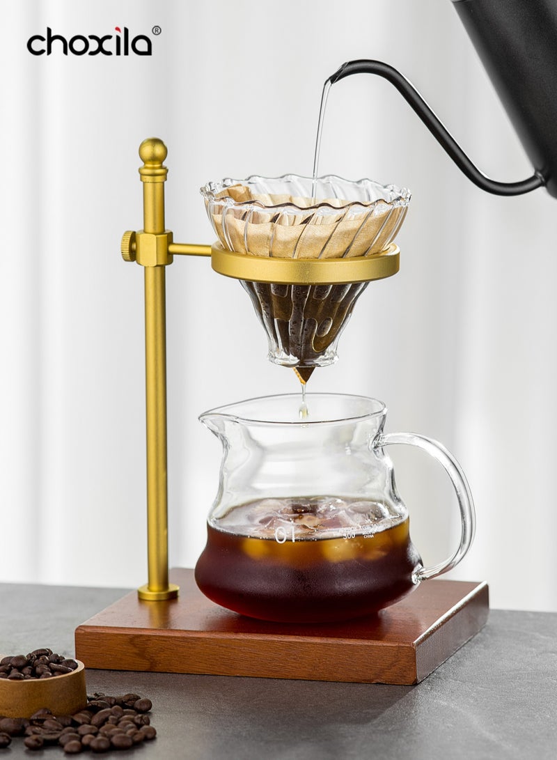 choxila 4pcs/set Pour Over  Coffee Set, V60 Coffee Brewing Set (1-2 cups), includes a pour-over stand, V01 coffee   Filter, V01 dripper, V01 coffee filter Papers. Perfect gift for coffee lovers, suitable for bedrooms, living   rooms, coffee corners, and cafés - Image 2