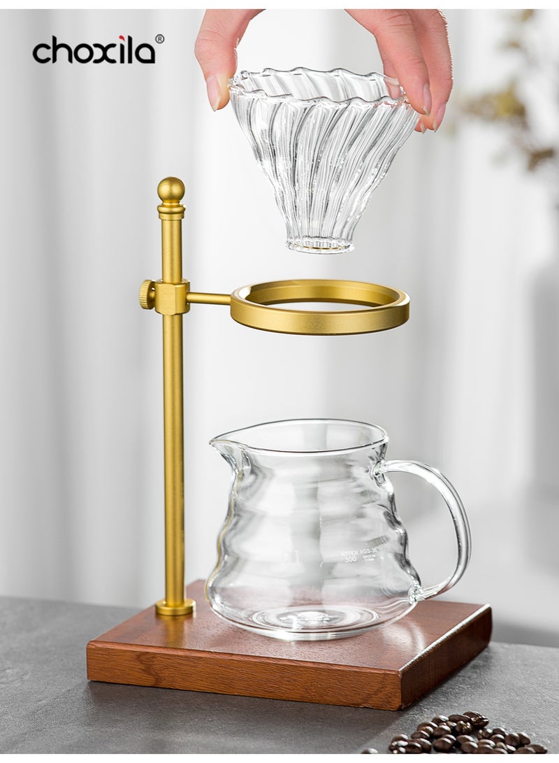 choxila 4pcs/set Pour Over  Coffee Set, V60 Coffee Brewing Set (1-2 cups), includes a pour-over stand, V01 coffee   Filter, V01 dripper, V01 coffee filter Papers. Perfect gift for coffee lovers, suitable for bedrooms, living   rooms, coffee corners, and cafés - Image 4