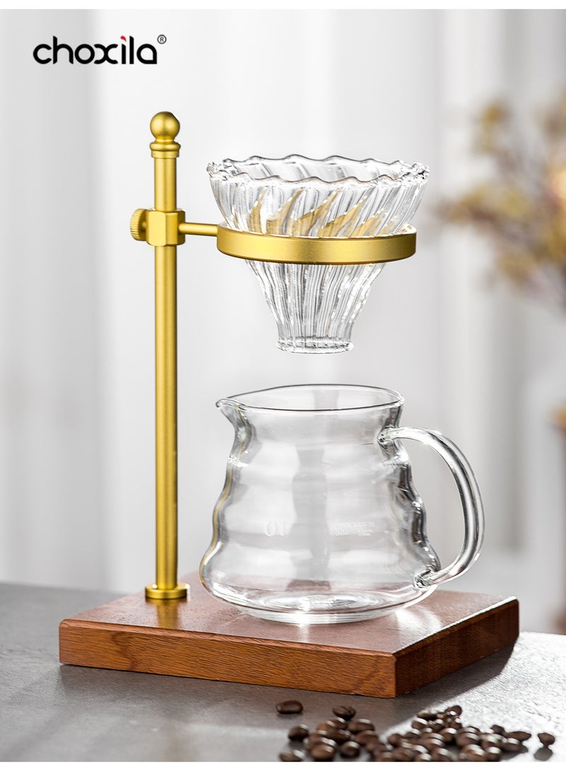 choxila 4pcs/set Pour Over  Coffee Set, V60 Coffee Brewing Set (1-2 cups), includes a pour-over stand, V01 coffee   Filter, V01 dripper, V01 coffee filter Papers. Perfect gift for coffee lovers, suitable for bedrooms, living   rooms, coffee corners, and cafés - Image 3