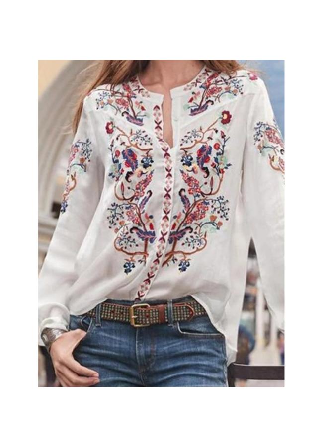 VUELO Spot European And American New Women's Explosions Loose Cardigan Printed Long Sleeve Shirt Top - Image 2