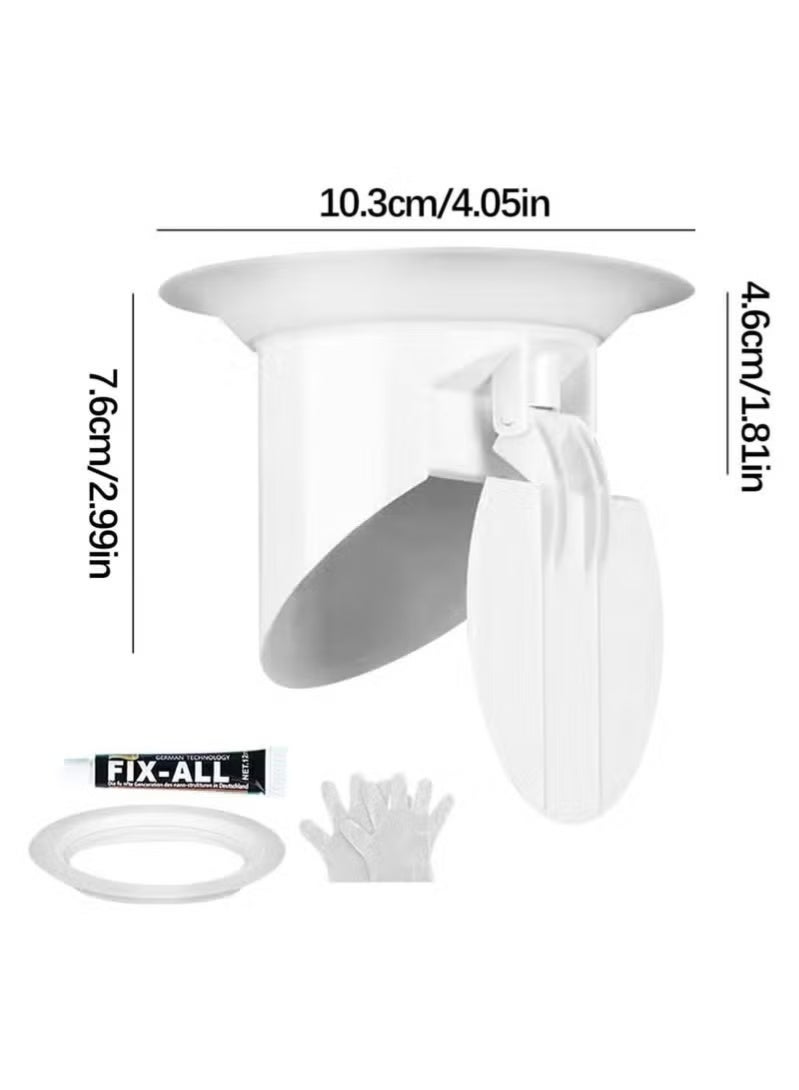 2 قطعة صمام رفرف معطر للمرحاض، سدادة رائحة قوية للمغناطيس للمرحاض القرفصاء، ختم صرف مضاد للحشرات/الفئران، سهل التركيب لمنع الروائح في الحمام وتحسين الصرف - Image 4