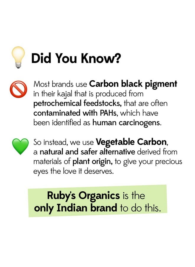 Ruby's Organics Kohl Eyeliner- Black, Kajal With In-Built Smudger For Smokey-Eye, Extra Smooth & Blendable, Long-Wearing Matte Finish, Organic Eye Makeup, Cruelty-Free & Vegan, 0.35 Gm  - Image 4