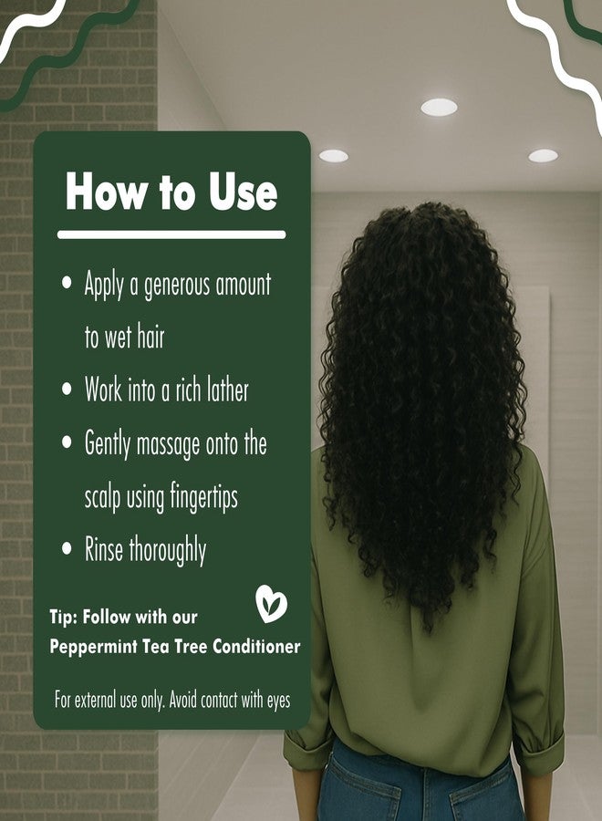 EDEN BodyWorks Peppermint Tea Tree Shampoo | Clarifying Shampoo for Curly Hair | Perfect for Build Up Cleansing | 8oz - Image 5