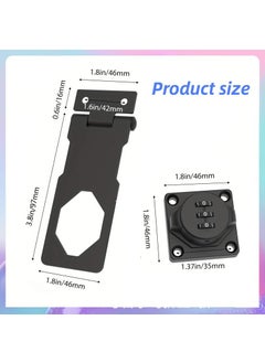 ARV ARV Household Cabinet Password Hasp Locks Cabinet Door Combination Lock Door Security Slide Latch Lock for Small Doors Cabinets Barn Door Bathroom Outdoor Garden Black Set1  - Image 4