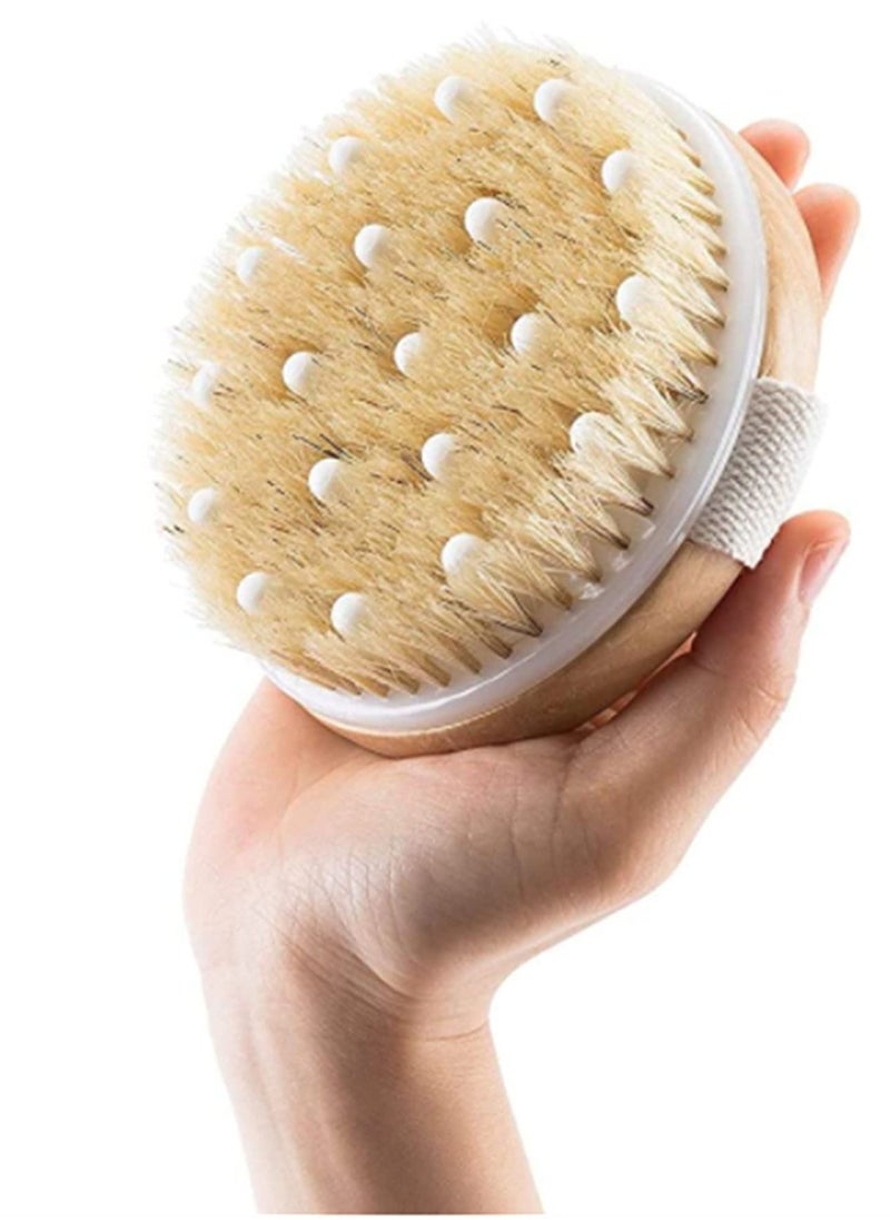 NIBEMINENT Bath Body Brush for Dry or Wet Brushing Set, Showering Exfoliating With Soft Massage Nodules Improves Skin's Health and Beauty 2 Pcs  - Image 2