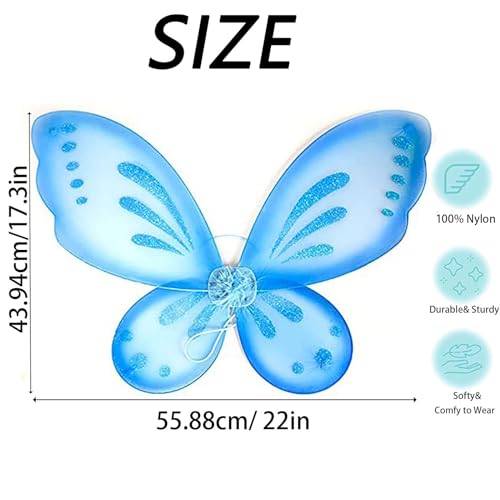 Dushi Fairy Wings for Adults, Women Girls Butterfly Fairy Wings Fairy Costumes Sparkle Fairy Princess Angel Wings Cosplay Christmas Halloween Dress Up Birthday Party Favor Gift for Girls Women - Image 2