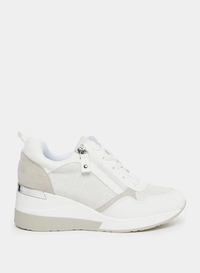 Styli Textured Zip Detail Sneakers