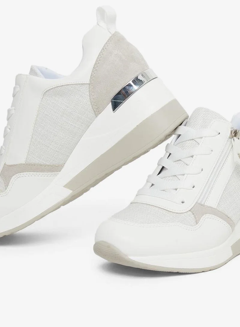 Styli Active Textured Zip Detail Sneakers