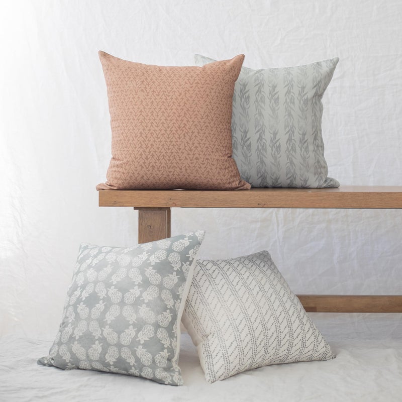 Woven Nook - Modern & Luxurious Decorative Boho Throw Pillow Covers - Durable Quality & Machine Washable - 100% Cotton Canvas - Palmer Design - 4 Pack (18"x18") - Image 1