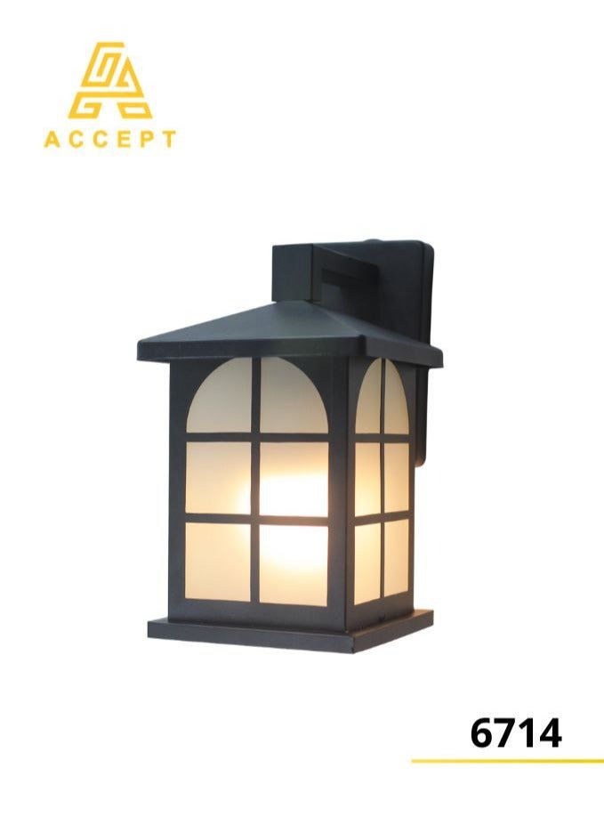 ACCEPT Classic Black Wall Lantern with E27 Bulb Base - Image 2