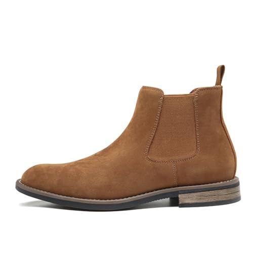 DECARSDZ Men's Chelsea Boots Casual Classic Comfy Slip-On Suede Chukka Mens Ankle Boot Brown Size 7.5 - Image 2