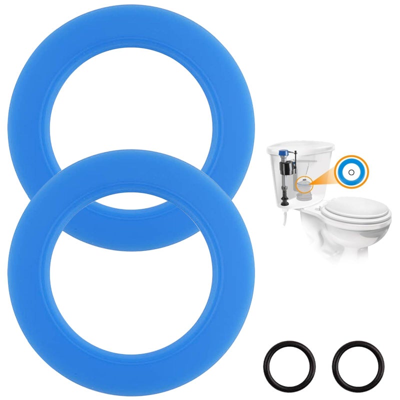 FXHDC-M Toilet Flush Valve Seal Replacement Kit for American Standard 2 Pack Silicone Material 7301111-0070a Repair Toilet Fill Valve Seal Flapper Parts With O Rings for Champion Eljer Titan 4 - Image 1