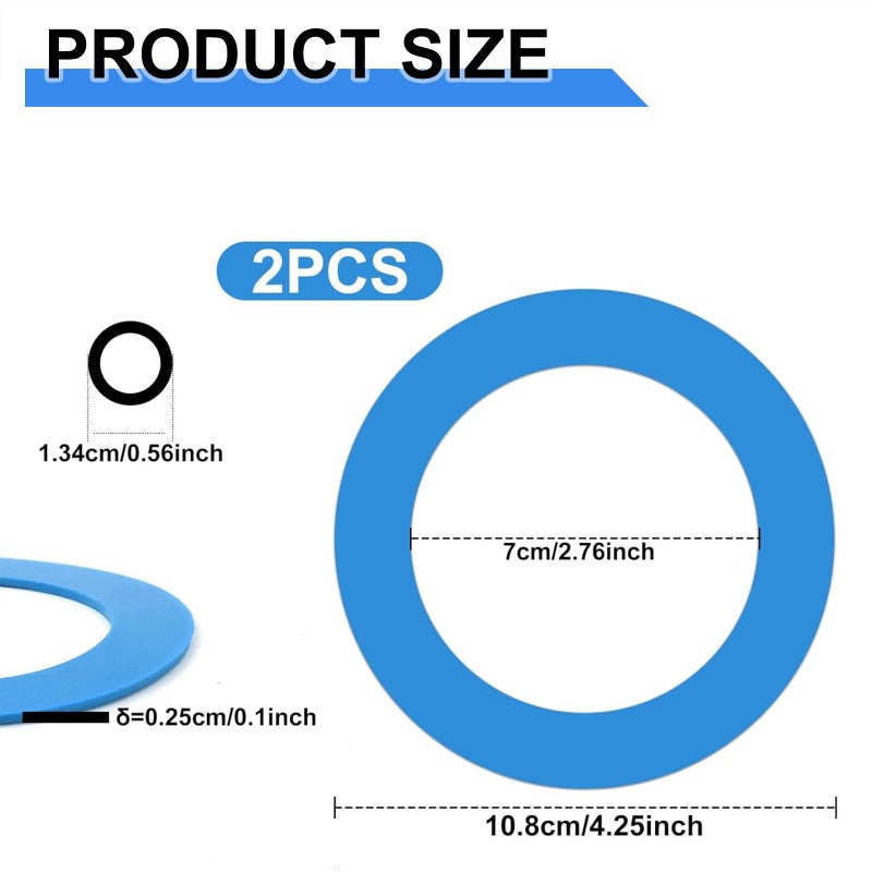 FXHDC-M Toilet Flush Valve Seal Replacement Kit for American Standard 2 Pack Silicone Material 7301111-0070a Repair Toilet Fill Valve Seal Flapper Parts With O Rings for Champion Eljer Titan 4 - Image 3