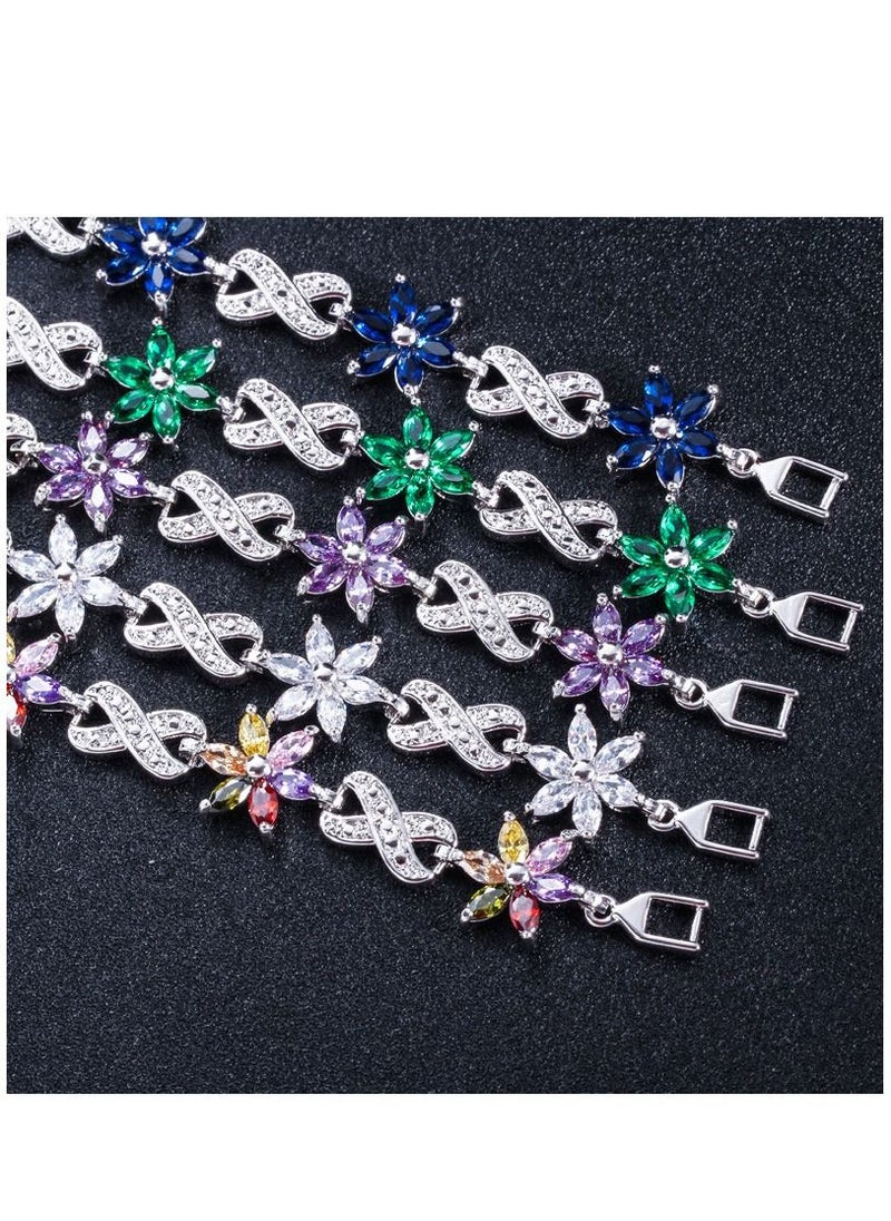 MissTiara Gold Plated with Sparkling Flower Shape AAA+ zircon Bracelet for Women Ideal For Wedding Prom Pageant and Party  - Image 5